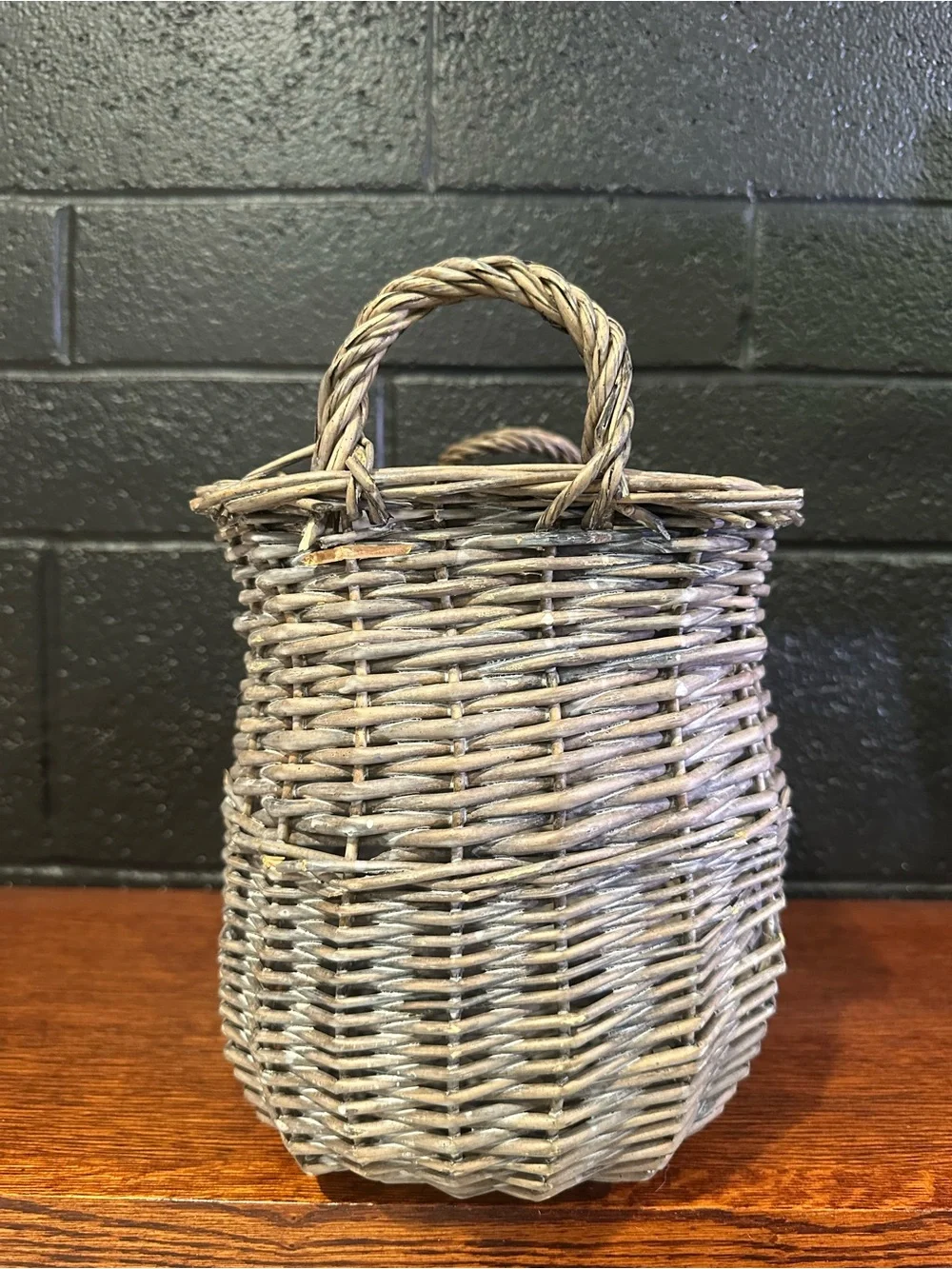 Woven Storage Basket with Handles - Gray